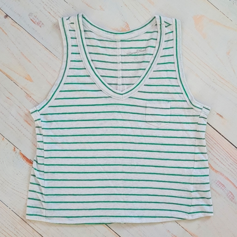 Universal Thread Linen Blend Stripe Tank Top